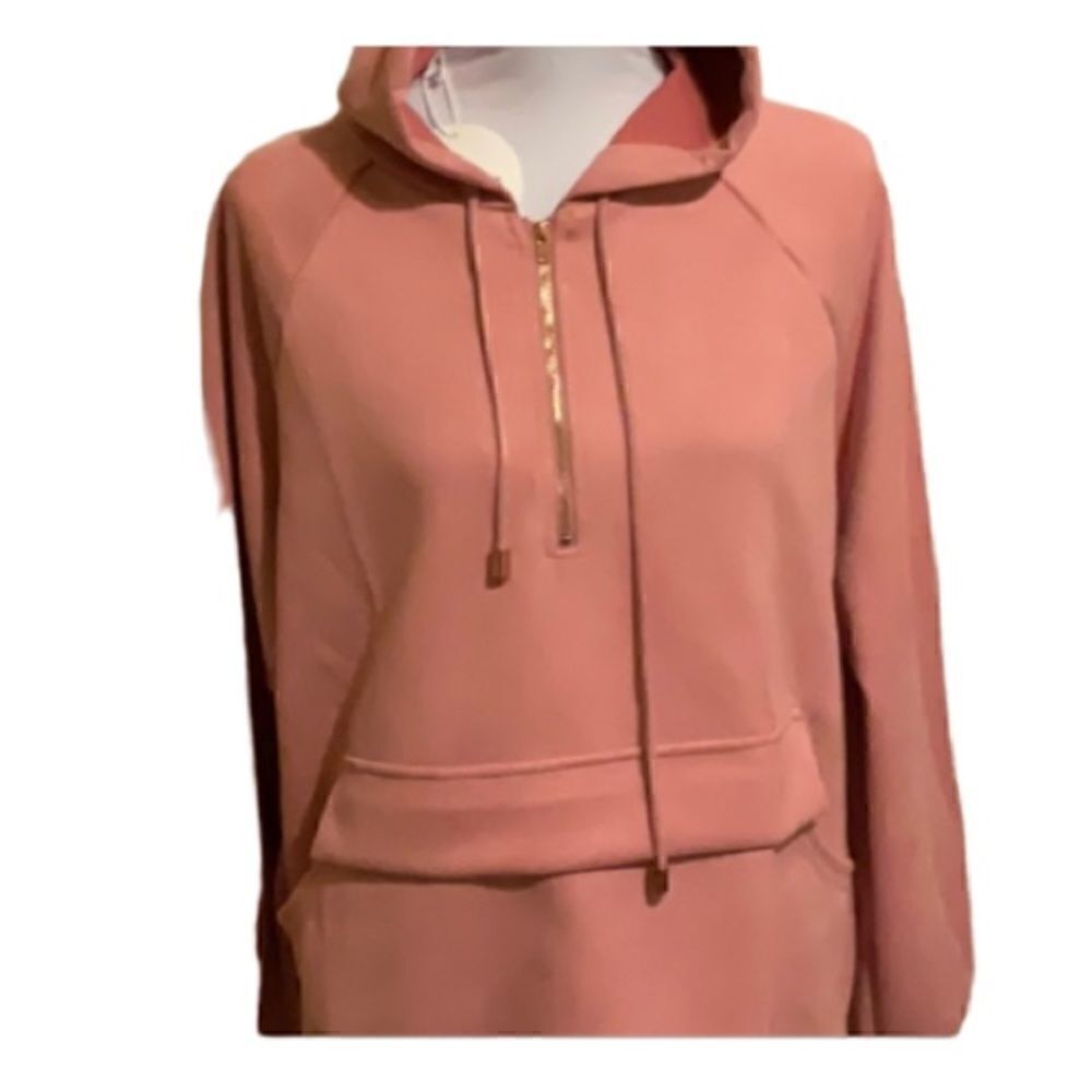 Faux Suede Zip Up Hoodie NWT